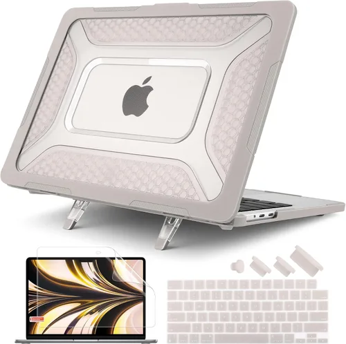 Batianda Funda resistente mejorada para MacBook Air de 15 pulgadas M5 2026 2025 M4 2024 2023, versión 2024 2023, TPU híbrido de panal + armadura de