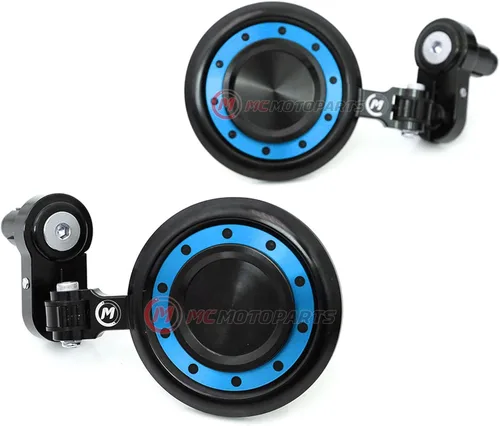 MC MOTOPARTS Espejos de extremo de barra REACTOR azules compatibles con Z800 Z1000 Ninja 650R ZX-6R Ninja 636 KLE 650 NINJA 250 R