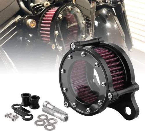 Sporacingrts Filtro de aire para motocicleta CNC limpiador de aire negro Filtro de entrada Compatible con Sportster Police XL883P