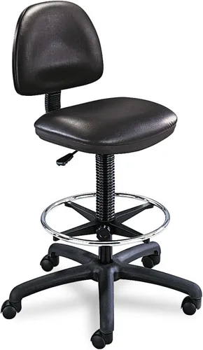 Miniatura 5 de Safco Silla con ruedas, altura extendida, malla de vinilo negro, altura ajustable, respaldo de apoyo y diseño ergonómico, capacidad de 250 libras