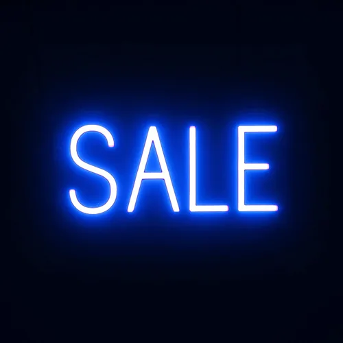 Miniatura 23 de SpellBrite Letrero de venta para empresas Señales relacionadas con la venta con aspecto de neón, luces LED blancas 16.3 x 6.3 pulgadas Blanco