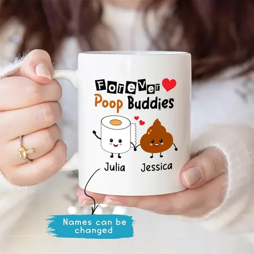 Miniatura 2 de Taza de cerámica personalizada con texto en inglés «Because Of You I Laugh A Little Harder Cry A Little Less And A Lot More», taza de café