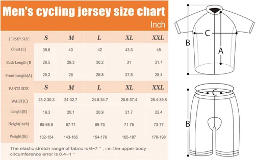 Miniatura 7 de Conjunto de camiseta de ciclismo para hombre, camiseta reflectante de secado rápido y pantalones cortos de ciclismo acolchados 3D, M