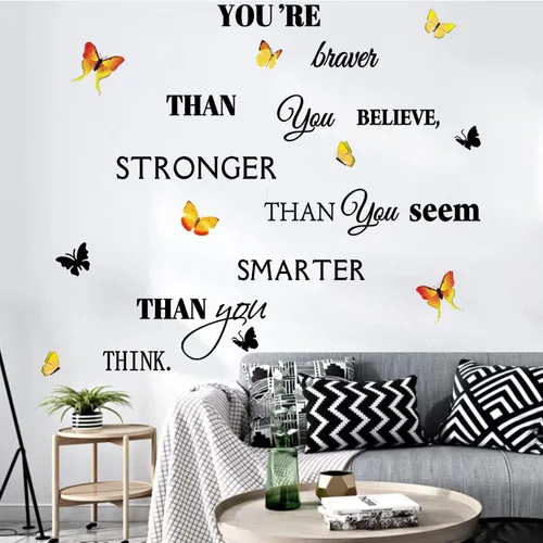 Miniatura 3 de Calcomanías de pared inspiradoras de girasol, gran frase motivacional, diseño de girasol, decoración para el hogar, dormitorio, "You're Braver