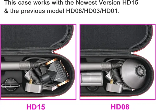 Miniatura 5 de RLSOCO Estuche rígido para secador de pelo Dyson Supersonic Nural/Supersónico HD15 HD08 HD07 HD03 HD01, bolsa de almacenamiento portátil de viaje