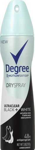 Miniatura 14 de Degree UltraClear - Desodorante antitranspirante negro y blanco en espray seco antimarcas blancas y manchas amarillas, antitranspirante puro