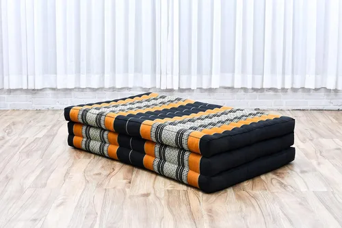 Miniatura 6 de Leewadee - Colchón tailandés plegable grande, 82 x 46 x 3 pulgadas, cama de invitados, cama triple plegable, cojín de masaje tailandés TV asiento