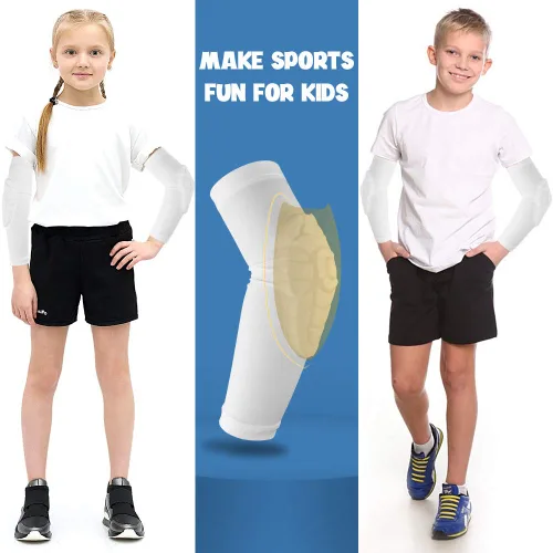 Miniatura 3 de AceList Rodilleras/Guantes de compresión para niños/jóvenes de 5-15 años, protectores de rodilla y codo de nido de abeja para deportes