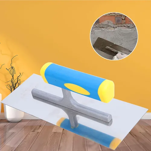 Paleta de enlucido profesional para baldosas de edificio, herramienta de baldosas con vástago largo para revestimiento seco de yeso de hormigón y