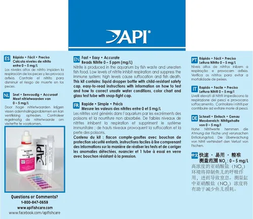 Miniatura 2 de API Kit de prueba de nitritos 180 pruebas para acuarios de agua dulce y salada