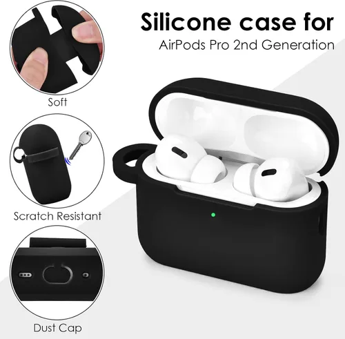 Miniatura 4 de Filoto - Estuche para AirPods Pro de 2ª generación 2022, funda protectora de silicona bonita con llavero de pulsera y accesorios para Apple AirPods