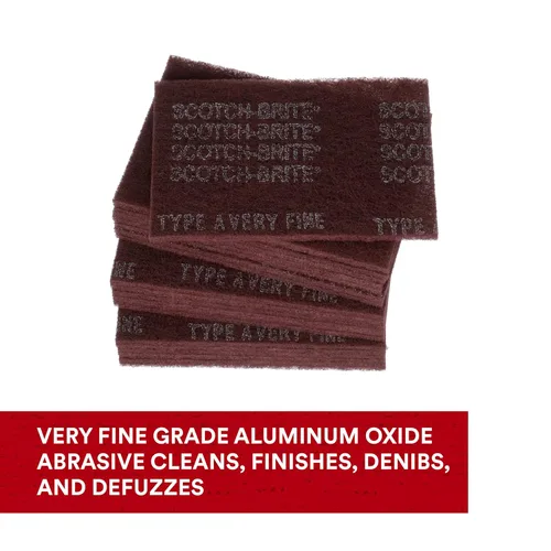 Miniatura 6 de 3M Scotch-Brite 7447 - Almohadilla de mano de uso general, grado muy fino, 6 x 9 pulgadas, paquete de 30, óxido de aluminio, preparación