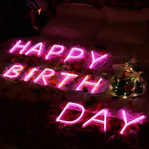 Miniatura 4 de Letrero de neón, letras de neón, letras del alfabeto de neón iluminadas, letras con luces LED, letras de marquesina iluminadas, batería, USB, rosa