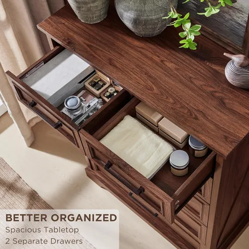 Miniatura 3 de ACCOHOHO Cómoda de 6 cajones, cómoda de granja para dormitorio, cómoda de 44 pulgadas de alto con asas de metal grandes, organizador de cajones