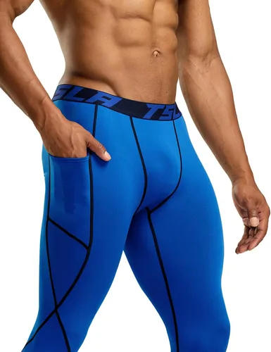 Miniatura 3 de TSLA - Paquete de 1 o 2 pantalones térmicos de compresión para hombre, leggings deportivos y mallas para correr, pantalones para usar como primera
