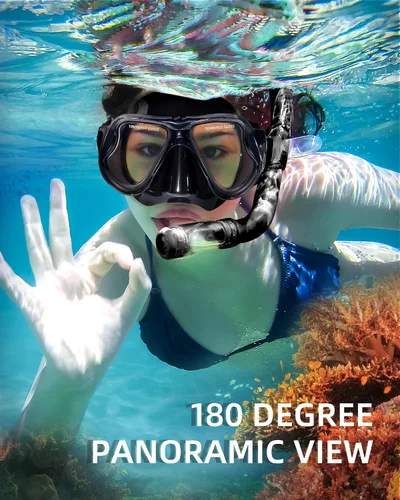 Miniatura 3 de Máscara de snorkel para natación Keary, máscara de buceo para adultos hombres mujeres jóvenes, gafas de natación antiniebla con vista clara de 180°