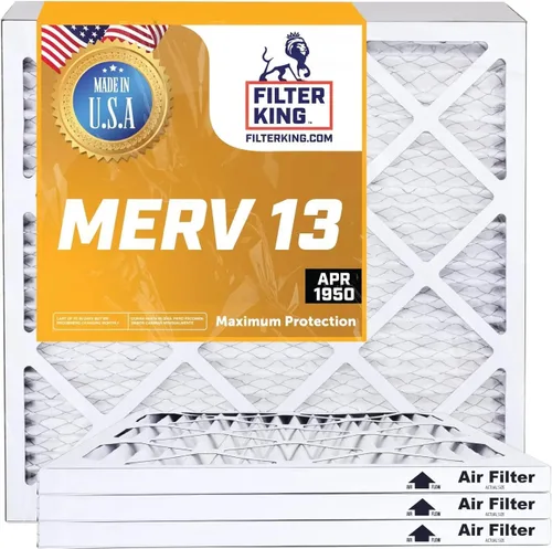 Miniatura 7 de Filter King Filtro de aire de 5.88 x 12.13 x 1 Paquete de 12 MERV 13 HVAC filtros de horno de aire acondicionado plisados Fabricado en Estados