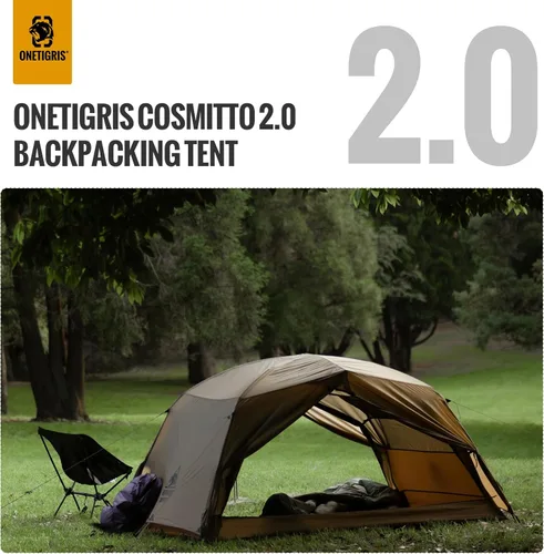 Miniatura 2 de OneTigris COSMITTO Refugio Tienda de Campaña para Mochileros para 2 Personas - Independiente Ligera Impermeable 3 Temporadas Tienda de Acampar