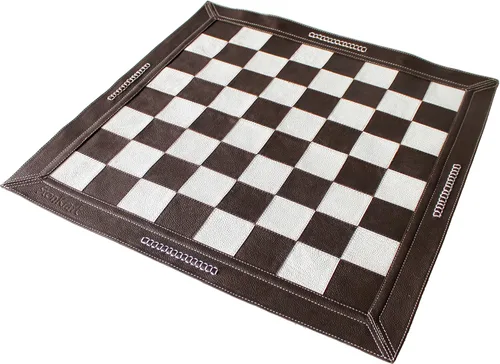 Miniatura 2 de StonKraft Tablero de ajedrez de cuero genuino de tamaño grande de 19 x 19 pulgadas - Ajedrez de torneo enrollable Ajedrez enrollable de torneo