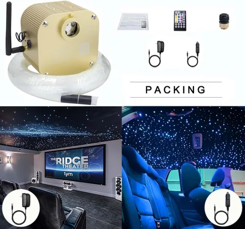 Miniatura 6 de Luces Azimom Bluetooth, con control, de 16 vatios, parpadean, luces de fibra óptica, iluminación de estrella para techo