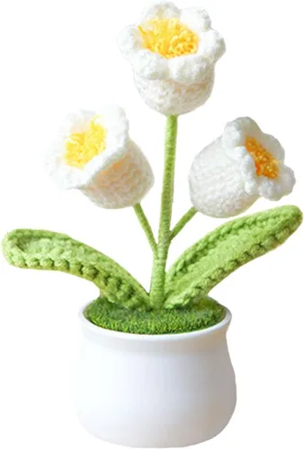 Miniatura 8 de Flores de ganchillo lindas flores para mujeres, flores de punto, regalo para amigos, madre, compañeros de trabajo, San Valentín, graduación, Rosa