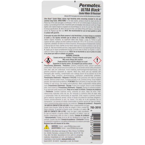 Miniatura 2 de Permatex 22072 Ultra Black Máxima Resistencia al Aceite RTV, fabricante de juntas de silicona, Sensor Seguro y No Corrosivo, para aplicaciones