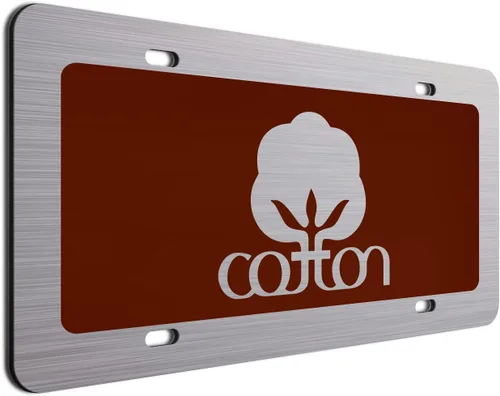 Miniatura 16 de Placa de matrícula decorativa de algodón blanco - 6"x12" de aluminio cepillado, etiqueta novedosa para exhibición en parachoques delantero