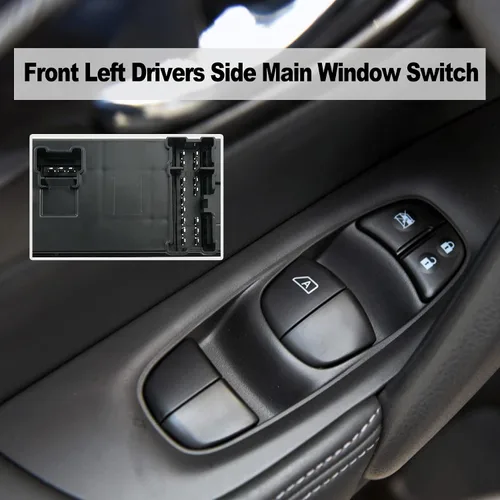 Miniatura 3 de Interruptor de control de elevalunas eléctrico para Nissan Pathfinder, Altima Leaf Juke Frontier Tiida Rogue Sentra 2013-2019, 25401-3TA5A
