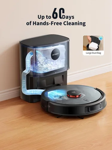 Miniatura 3 de Robot aspirador y fregona, aspirador robot autovaciante con succión de 5000 Pa, navegador láser con aspiradoras robóticas de mapeo inteligente