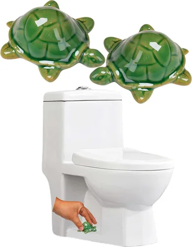 WANSHUNLMI Tapas de pernos de suelo de tortuga marina verde, cubiertas de cerámica para pernos de inodoro de tortuga marina, bonita decoración de