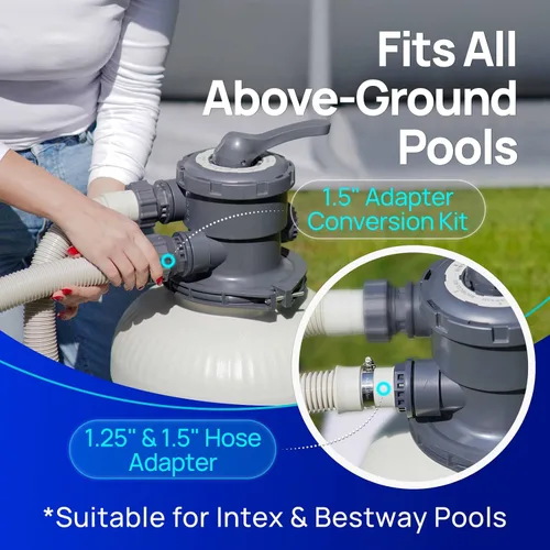 Miniatura 4 de AQUASTRONG Bomba de filtro de arena de 14 pulgadas para piscina sobre el suelo, bombas de piscina de 2/3 HP sobre el suelo 3000 GPH para piscinas