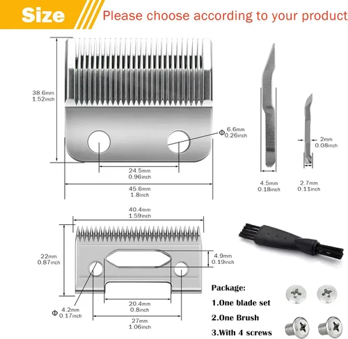 Miniatura 3 de Cuchilla apta para cuchillas Wahl Clipper, repuesto de precisión de 2 agujeros, piezas ajustables compatibles con cuchillas de repuesto de la serie