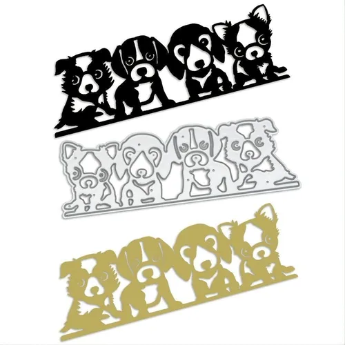 Miniatura 3 de Troqueles con patrón de cachorros para hacer tarjetas, troqueles de corte de celebración, molde de troquelado de metal, troqueles para álbumes