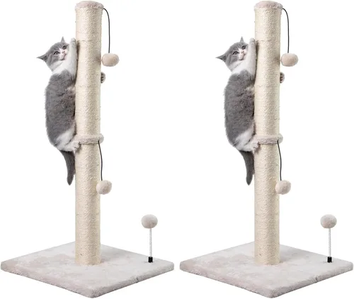 Miniatura 17 de MECOOL Poste Rascador para Gatos de 34" de Alto Premium Basics Rascador de Gatitos Postes Rascadores de Sisal con Bola Colgante para Gatos de Verde