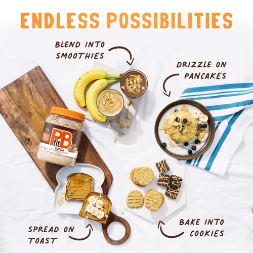 Miniatura 6 de PBfit 30 onzas de mantequilla de maní en polvo sabor a chocolate, mantequilla de maní en polvo de cacao hecha de cacahuetes tostados reales y cacao