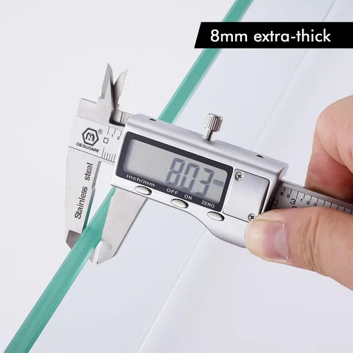 Miniatura 5 de KES Estante de baño de vidrio con vidrio templado de 8 mm de grosor y soportes negros mate de acero inoxidable SUS 304 de 20 pulgadas, organizador