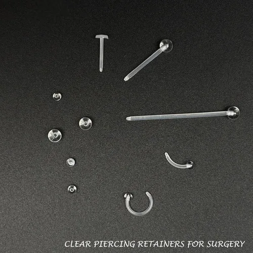 Miniatura 6 de 60 piezas de retenedores transparentes para cirugía, joyería de plástico Bioflex para pezón, lengua, nariz, tabique, cejas, cartílago, cartílago