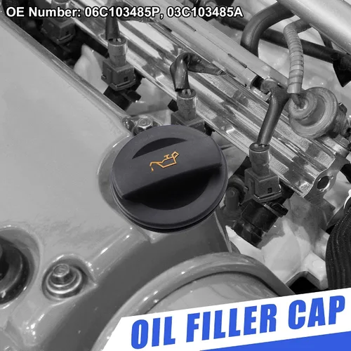 Miniatura 2 de X AUTOHAUX Tapa del depósito de combustible del motor, tapa de tapón de llenado de gasóleo, reemplazo 06C103485P 03C103485A para Volkswagen Golf