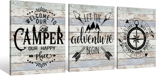 Miniatura 6 de Let The Adventure Begin - Lienzo decorativo para pared, enmarcado para sala de caravana, baño, decoración de remolques, 11 x 14 pulgadas, regalos