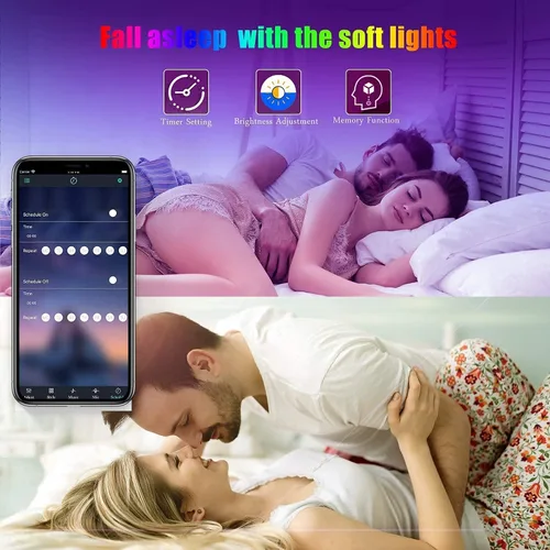 Miniatura 5 de Tenmiro Tira de luces LED de 32.8 pies, RGB LED inteligente con sincronización de música que cambia de color, tiras de luces LED con control remoto
