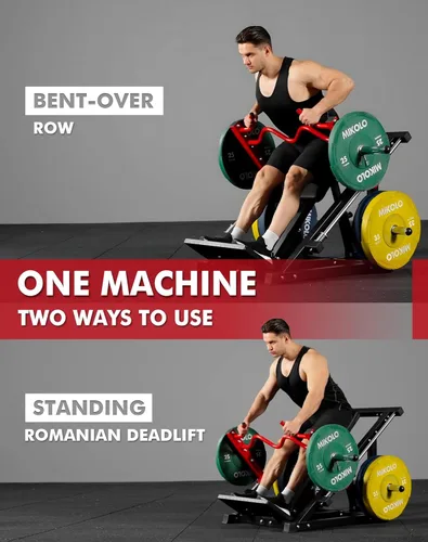 Miniatura 6 de Máquina de remo lineal Mikolo, máquina de entrenamiento de espalda para gimnasio en casa, máquina de espalda con carga de placas y rodamiento