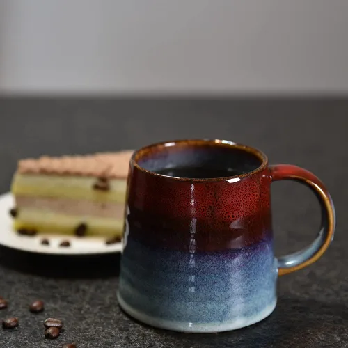 Miniatura 8 de Taza de café grande de cerámica, taza de té para oficina y hogar, tazas de café de cerámica hechas a mano, 16.5 onzas, aptas para lavavajillas