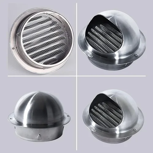 Miniatura 3 de 2 a 12 pulgadas, rejilla de ventilación de acero inoxidable, salida de ventilación de pared extractora, con malla, resistente a la intemperie