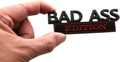 Miniatura 5 de Paquete de 2 Emblemas Edición Bad Ass, Insignia Badass de Metal 3D, Calcomanía Adhesiva de Reemplazo para Capó Delantero para Automóviles, Camiones