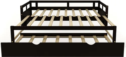 Miniatura 6 de Bellemave Sofá cama de madera con cama nido, marco extensible de cama individual a king, sofá cama de doble uso que ahorra espacio para dormitorio