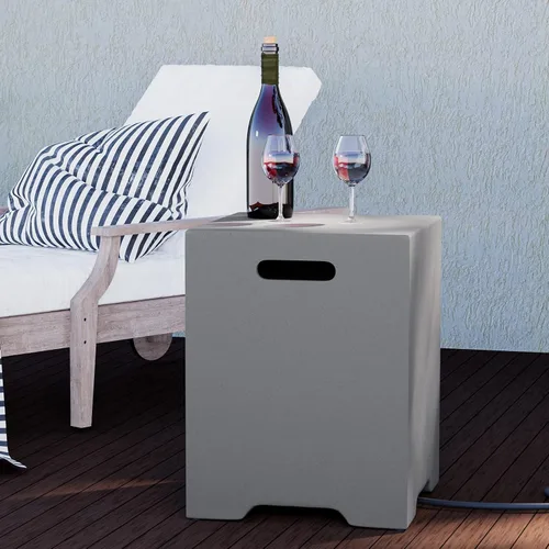 Miniatura 4 de HOMPUS - Mesa con cubierta para tanque de propano de 16 pulgadas para mesa de fuego, cubierta para tanque de gas de 20 libras, mesa de parrilla