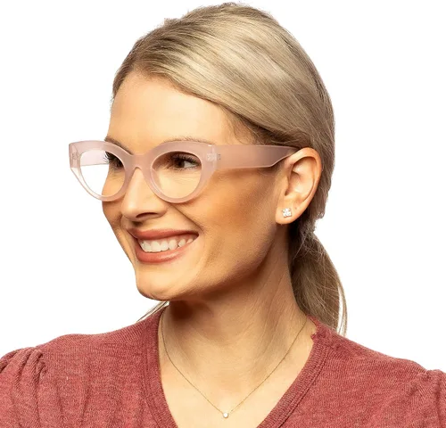Miniatura 4 de Lentes de lectura rosados con diseño de ojo de gato para mujer con fabricación resistente, anteojos gruesos y duraderos, lectores Cateye para mujer