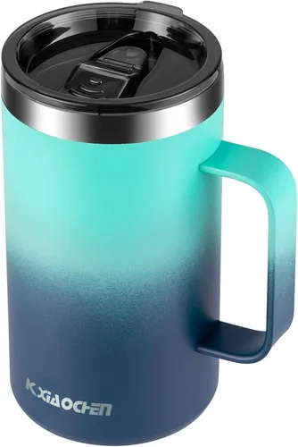 Miniatura 23 de KXIAOCHEN - Taza de café aislada de 20 onzas con tapa, taza de café de acero inoxidable, vaso de café de doble pared con aislamiento al vacío
