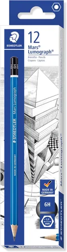 Miniatura 9 de STAEDTLER Mars Lumograph 8B Lápiz de dibujo de grafito, suave, resistente a la rotura, 12 unidades, 100-8B