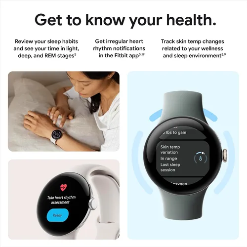 Miniatura 5 de Google Pixel Watch 2 con lo mejor de Fitbit y Google - Seguimiento de frecuencia cardíaca, gestión del estrés, características de seguridad - Reloj